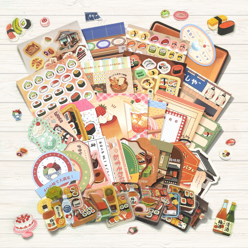 77Pcs Lunch Box Series PET Sti - Food Snacks Menu review and price