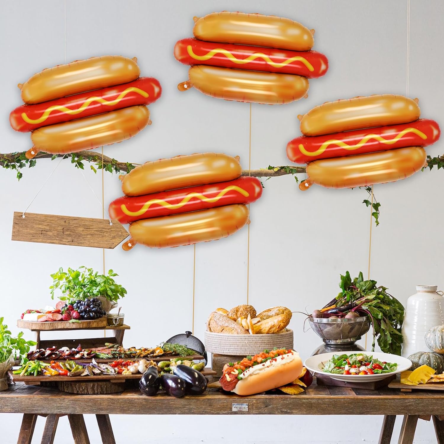 6Pcs Giant Hot Dog Balloons, F - Food Giant Snacks review and price