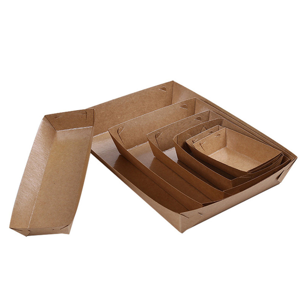 Disposable Kraft Paper Food Tr - Food Packed Snacks review and price