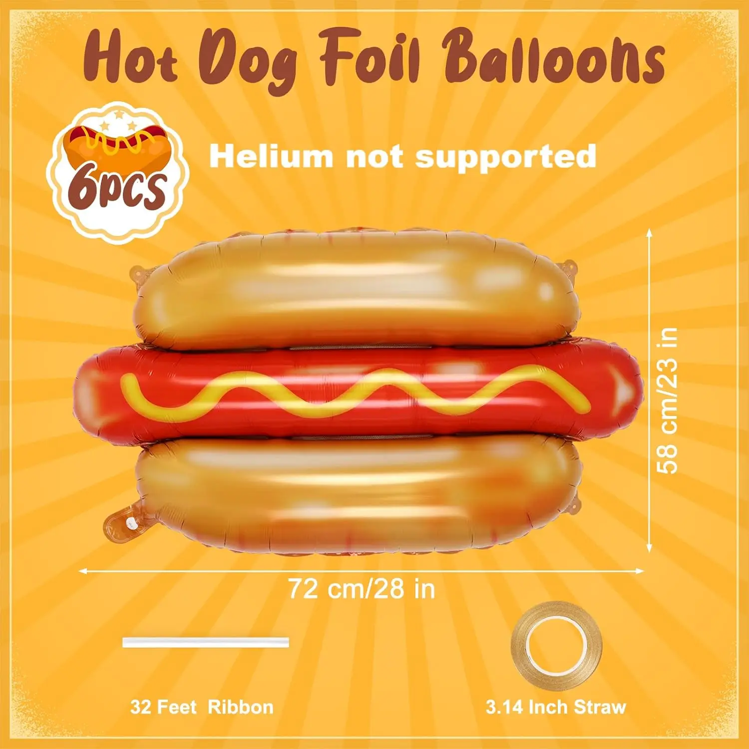 6Pcs Giant Hot Dog Balloons, F - Food Giant Snacks review and price