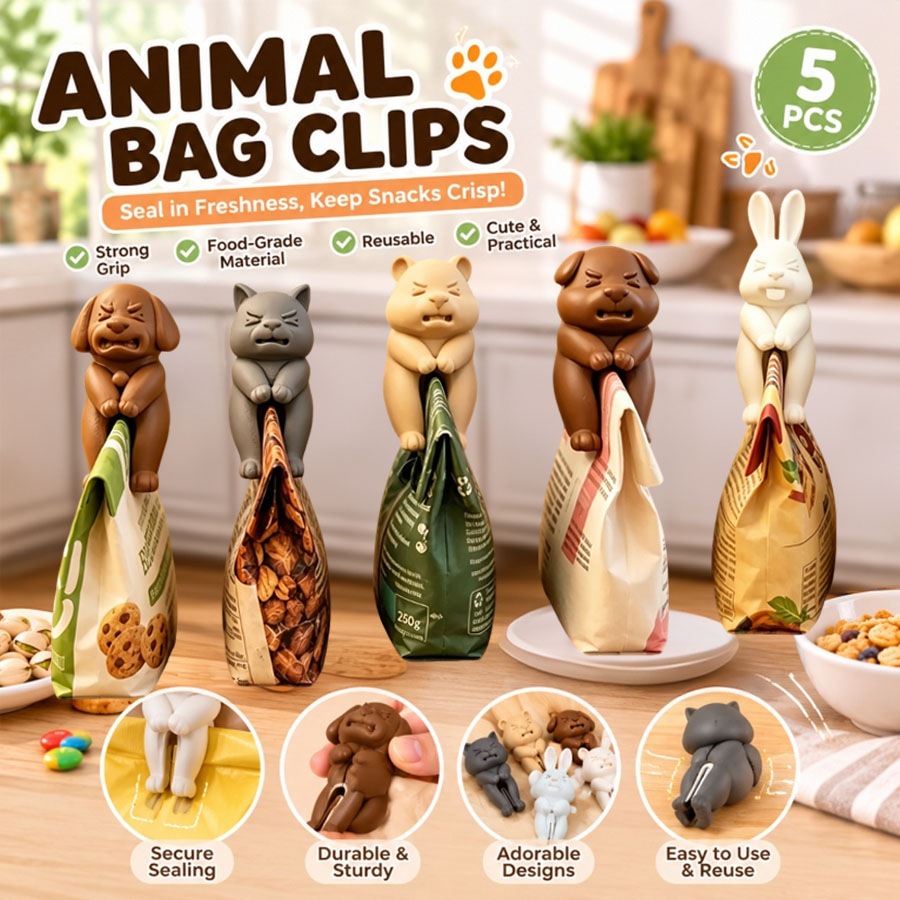 3D Animal Snack Bag Clips 1/5  - Food Packed Snacks review and price